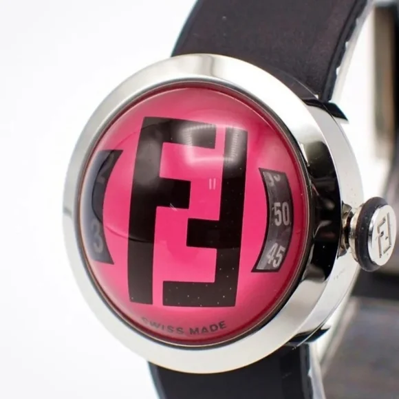 SALE💯Authentic Fendi Bussola Bubble Pink Quartz Watch - Picture 3 of 3